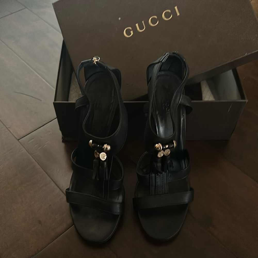 Gucci 3 inch open toe sandal